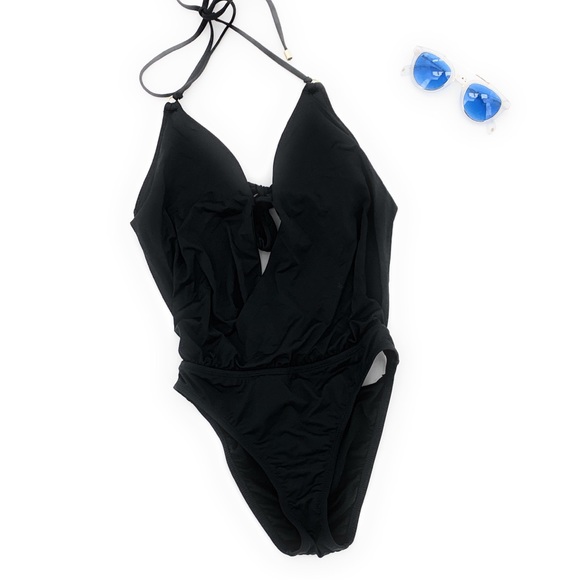 4/$25 Bar III Black Halter One Piece Swimsuit XS - Picture 2 of 5